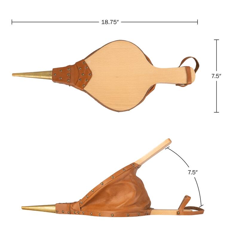 Kings County Tools 18.75-inch x 7.5-inch Large Fireplace Bellows Indoor or Outdoor