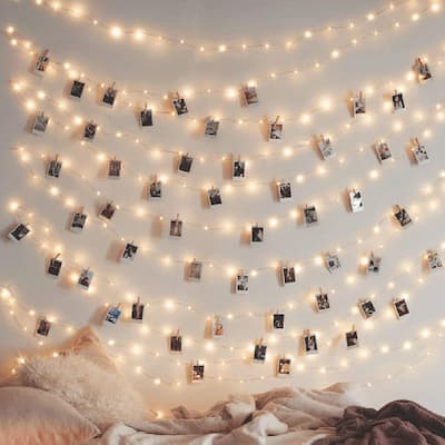 200 LED 66 FT Copper String Lights Fairy String Lights - Yellow