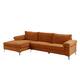 Velvet Upholstered L-Shape Sectional Sofa