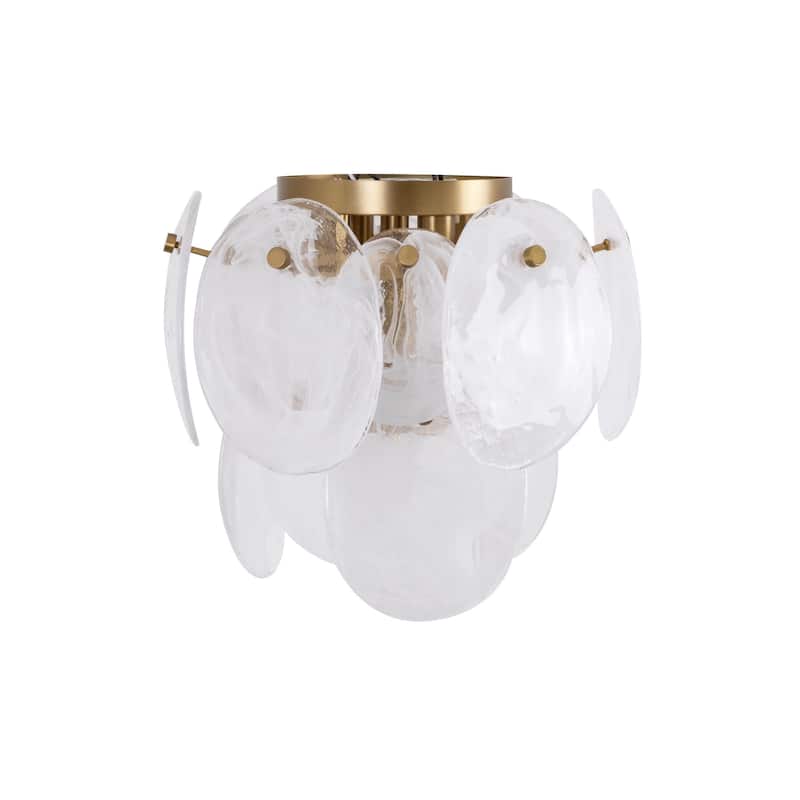 Artcraft Lily 3-Light Semi Flush Mount - Brushed Brass Finish