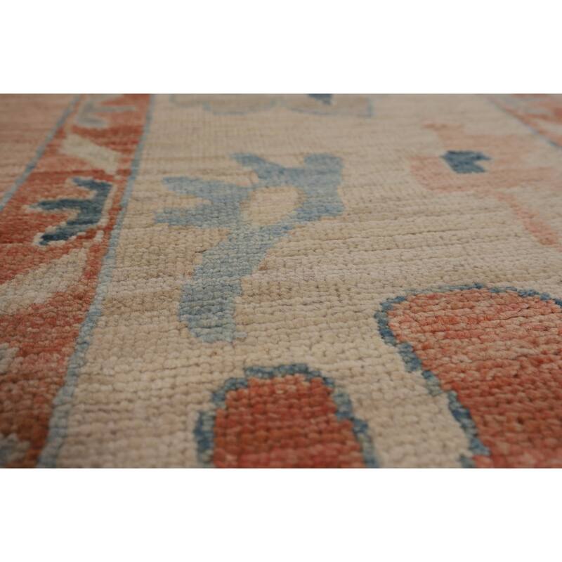 Oushak Turkish Area Rug Handmade Pink Vegetable Dye Wool Carpet - 9'2"x 11'8"