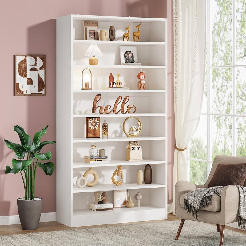 Large Bookcase, Open Display Shelf, Storage Cabinet Organizer Bookshelf for Living Room, Home Office, Library, Bedroom