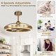 preview thumbnail 9 of 12, 27" Modern Gold ABS 3-blade Fandelier Bladeless Ceiling Fan with Light and Remote