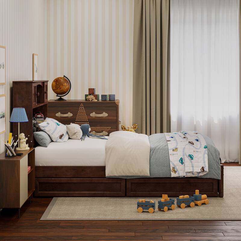 Hadley Platform Bed with Panel Footboard and Storage Drawers