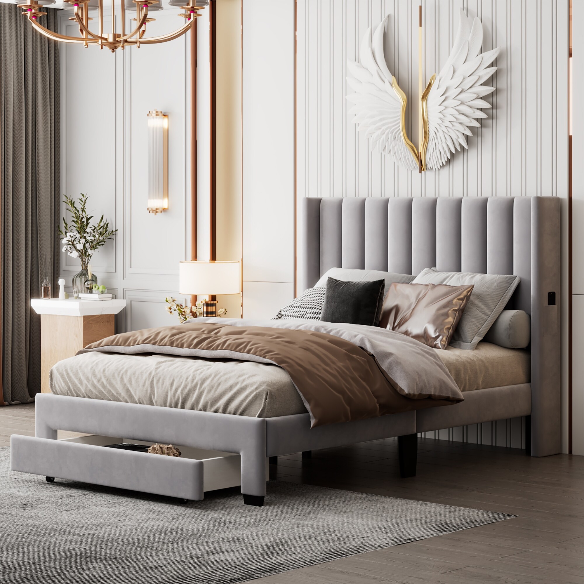 High platform deals bed frame full