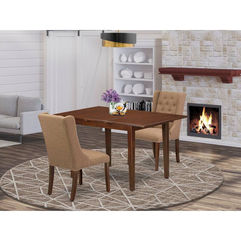 East West Furniture Dining Table Set Contains a Rectangle Dinner Table and Dining Chairs (Pieces And Finish Color Options)
