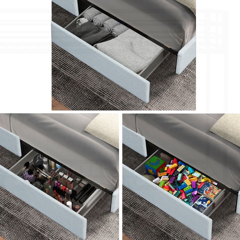 Comfortable Queen-Size Platform Bed with Innovative Storage Solution and Stylish Design