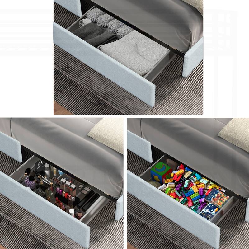 Luxurious Tufted Platform Bed with Dual Storage Drawers for Ultimate Comfort