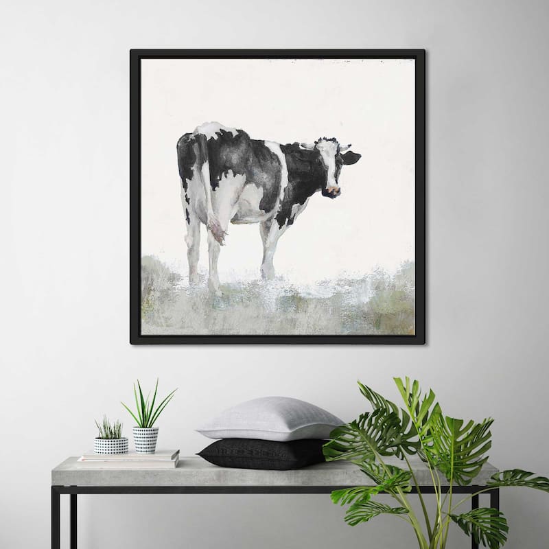 "Posing Cow" Print on Floating Canvas