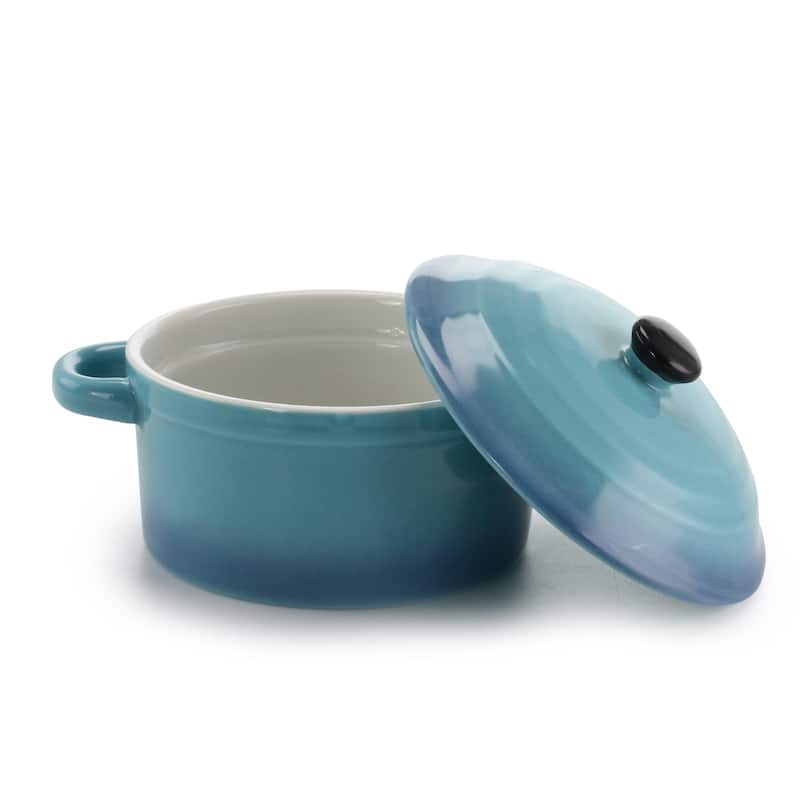 Tudeley 3 Piece 1.2 Cup Stoneware Casserole Dish Set With Lids