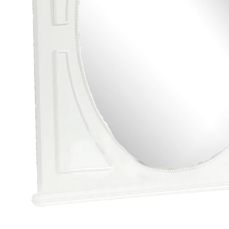 Calpan Dresser Mirror, Modern White Solid Wood Frame, 38x40
