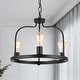 preview thumbnail 1 of 4, Anmytek Dining Room Light Fixture Industrial Kitchan Island Pendant 3 Lights Black Chandelier for Foyer Entryway Black