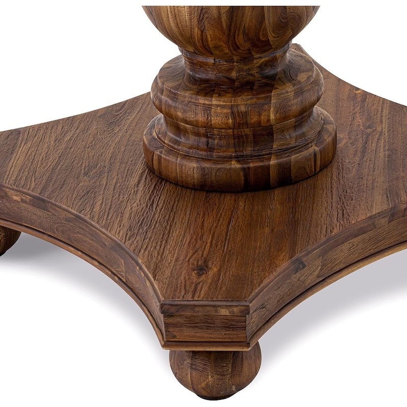 Extendable Solid Acacia Wood Dining Bench in Antique Walnut Finish for Flexible Seating in Dining or Living Rooms