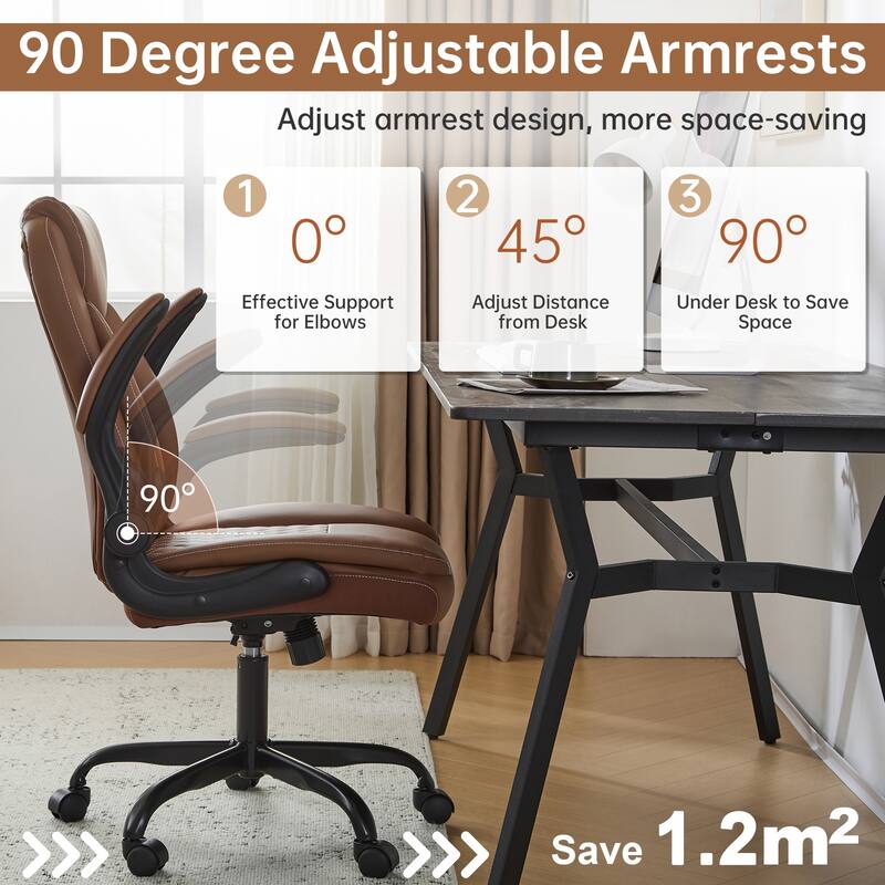 Ergonomic Home Office Desk Chair with Adjustable Rocking Function - N/A