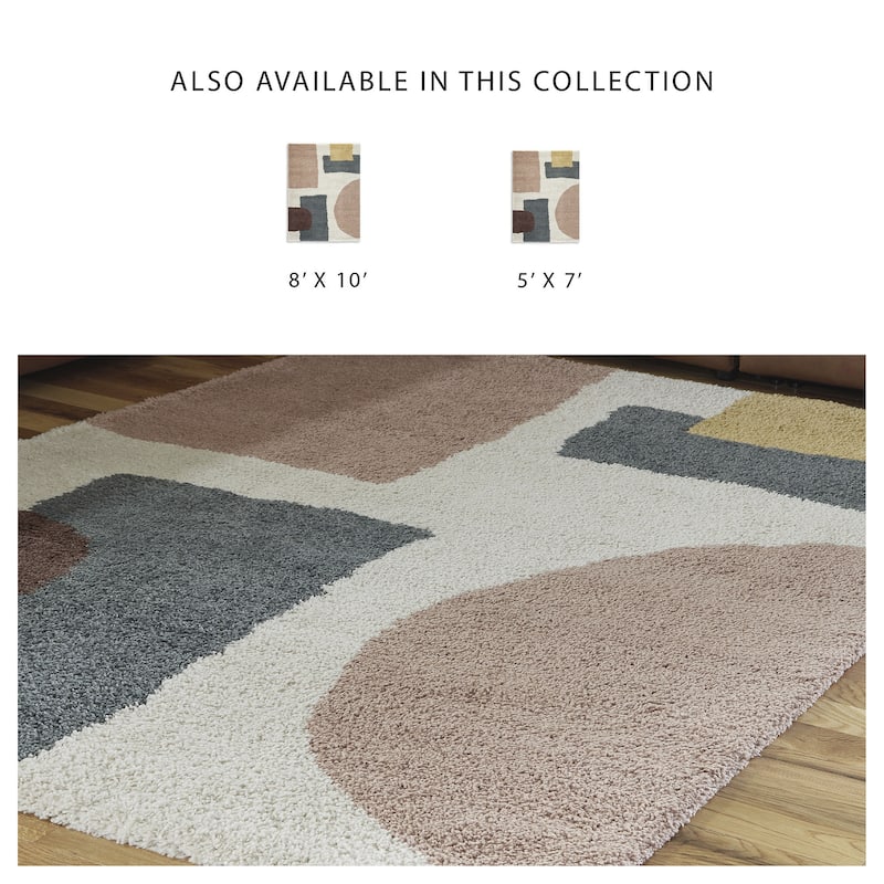 Signature Design by Ashley Flynnwick Pink/Beige 5' x 7' Rug - 63" W x 85" D x 1" H