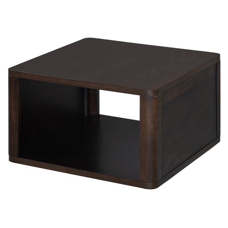 Square Coffee Table with Half Open Storage