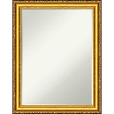 Petite Bevel Wood Bathroom Wall Mirror - Colonial Embossed Gold Frame - Colonial Embossed Gold - 22 x 28 in