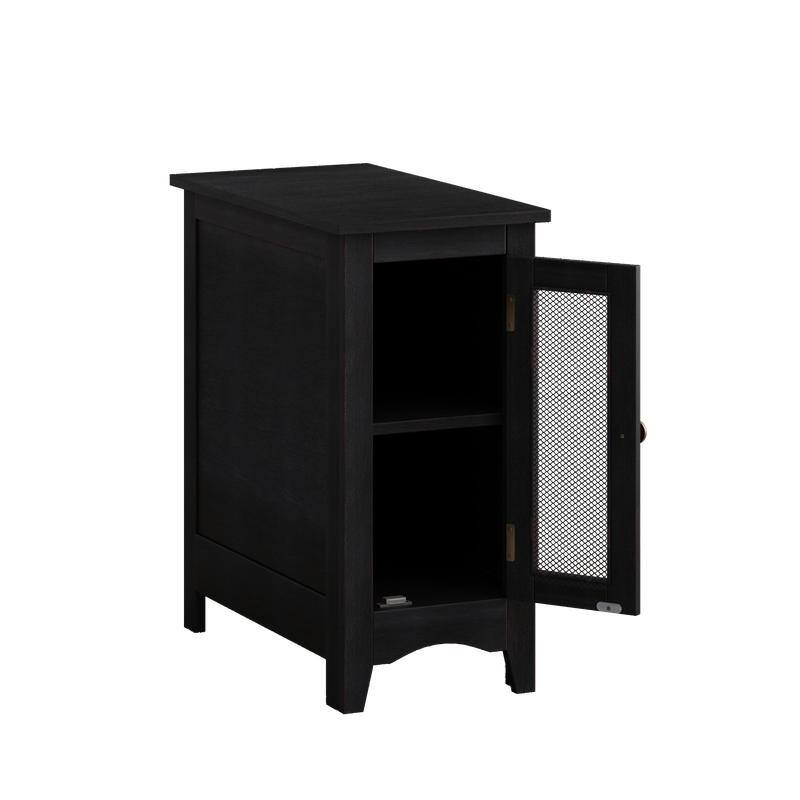 Slim Nightstand with Storage Cabinet - Space-Saving Bedside Table