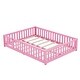 preview thumbnail 6 of 7, Queen Size Bed Floor Bed with Safety Guardrails and Door for Kids