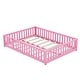 preview thumbnail 105 of 106, Twin/Full/Queen Size Floor Bed with Safety Guardrails for Kids, Wood Montessori Bedframe w/ Door, Children's Noiseless Beds