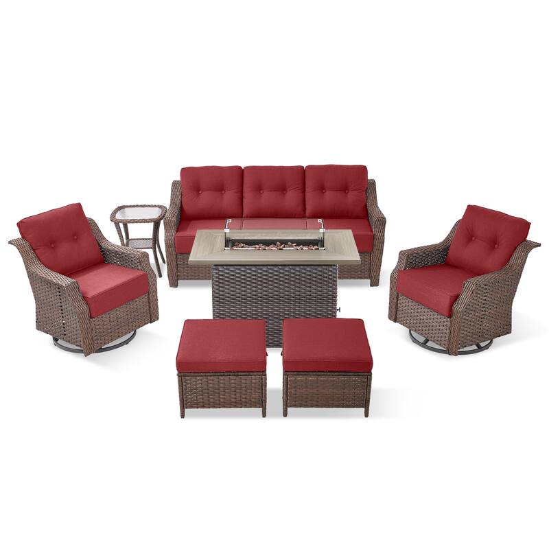 Outdoor Furniture Set with Propane Gas Fire Pit Table