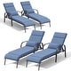 preview thumbnail 10 of 35, Outdoor Adjustable Patio Chaise Lounge Chair with Cushion Beach Poolside