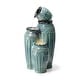 preview thumbnail 11 of 23, Glitzhome 27-Inch 4 Tier Embossed Pattern LED Ceramic Pots Fountain Green
