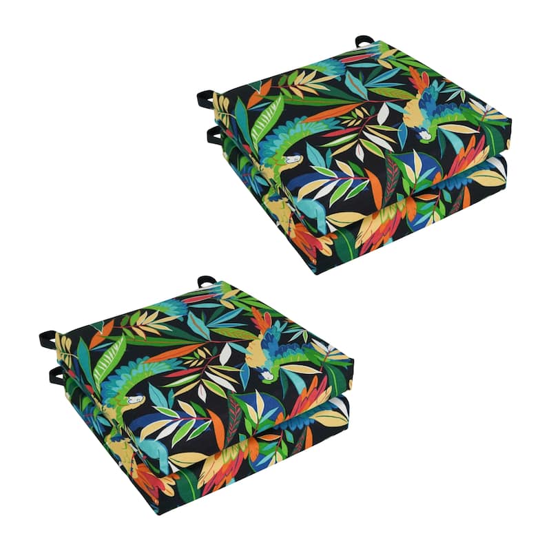 16-inch Indoor/Outdoor Chair Cushions (Set of 4) - 16 x 16 - Tucuman Ebony