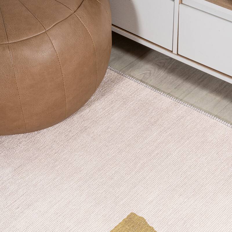 JONATHAN Y Cirkel Bohemian Textured Weave Floral Machine Washable Area Rug