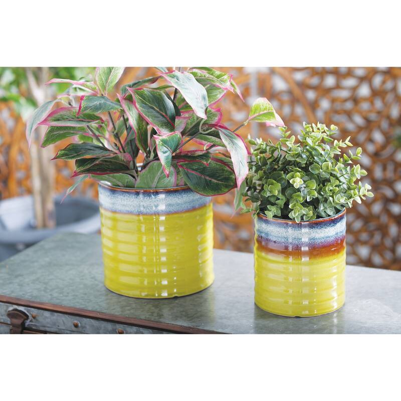 Porcelain Coastal Planter (Set of 3) - S/3 9", 7", 6"H