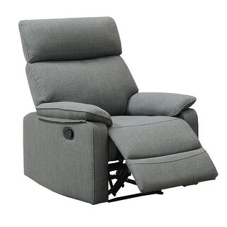 Berlap Chair Gray Modern Style Burlap Fabric Manual Recliner Chair with Padded ...