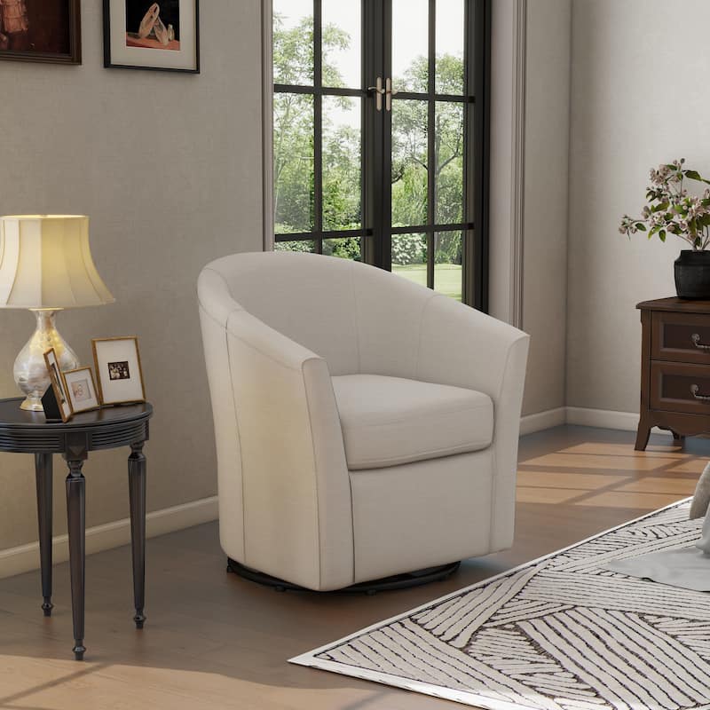 Modern Upholstered Swivel Barrel Chair Living Room Accent Chair