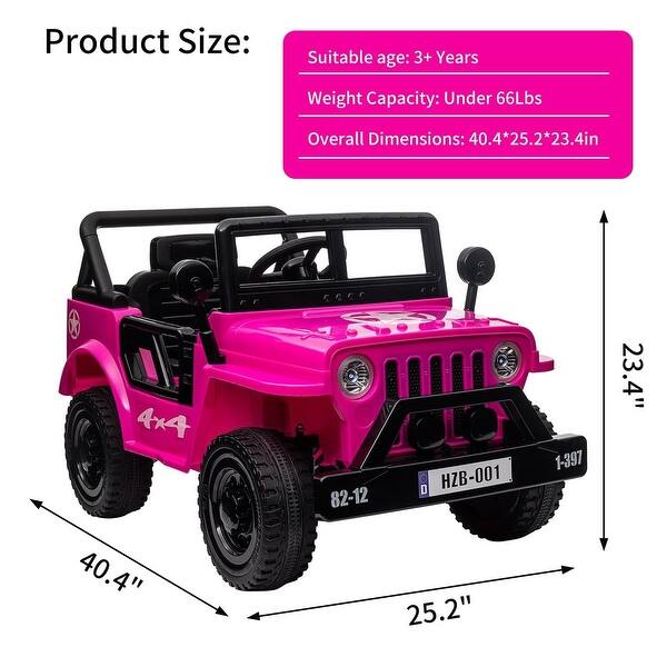 dimension image slide 1 of 3, 12V Kids Ride On Truck Car with Remote Control