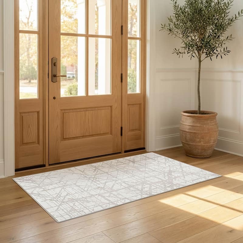 Wyatt & Ash Dream Mink Printed Chenille Rugs - Ivory - 3' x 5'
