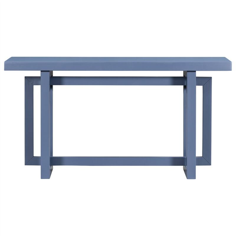 Modern Entryway Console Table with Industrial-inspired Concrete Wood Top, Hallway Foyer Sofa Long Table Entryway Table