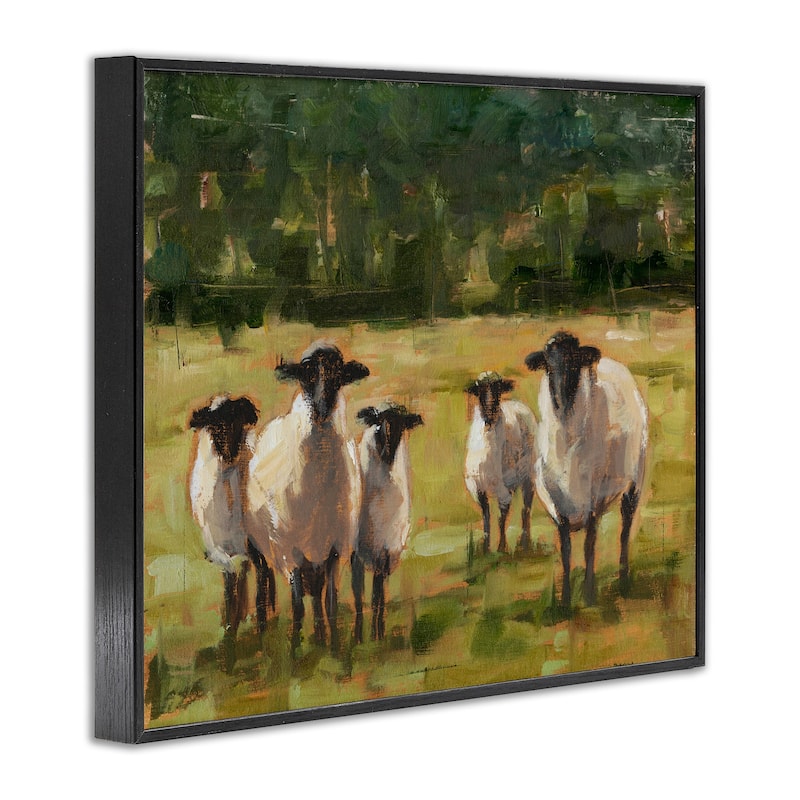 Stupell Flock of Sheep Family Painting Framed Giclee Texturized Art by Ethan Harper