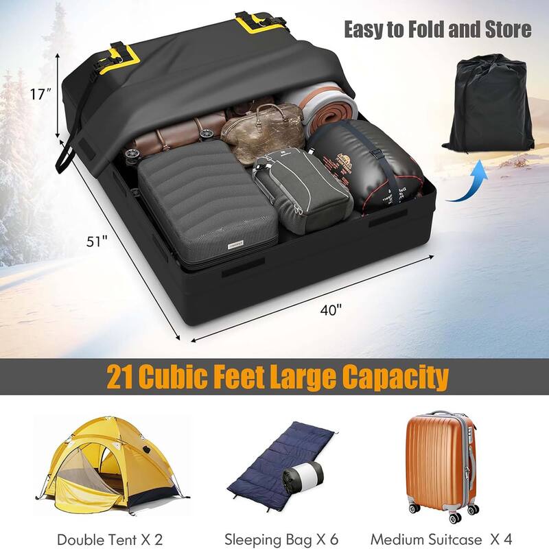 Rooftop Cargo Carrier Bag 21 Cubic Feet Waterproof Car Roof Bag