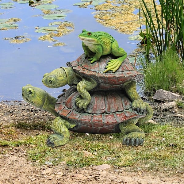 Frog and Turtles Statue Collection Size: 8