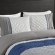 preview thumbnail 6 of 11, Madison Park Jenson 7 Piece Color Block Stripe Comforter Set with Throw Pillows