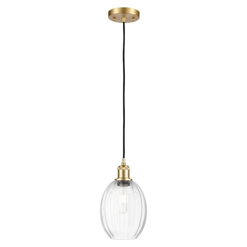 Innovations Lighting Endless Possibilities Ballston - Preston - 1 Light 6" Bulb Shade Cord Hung Mini Pendant - Clear/Satin Gold