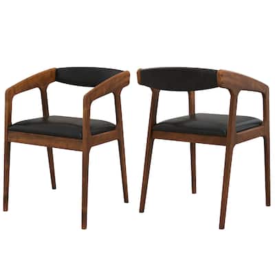 Gymax Set of 2 Accent Chairs PU Leather Upholstered Armchairs w/ Cozy