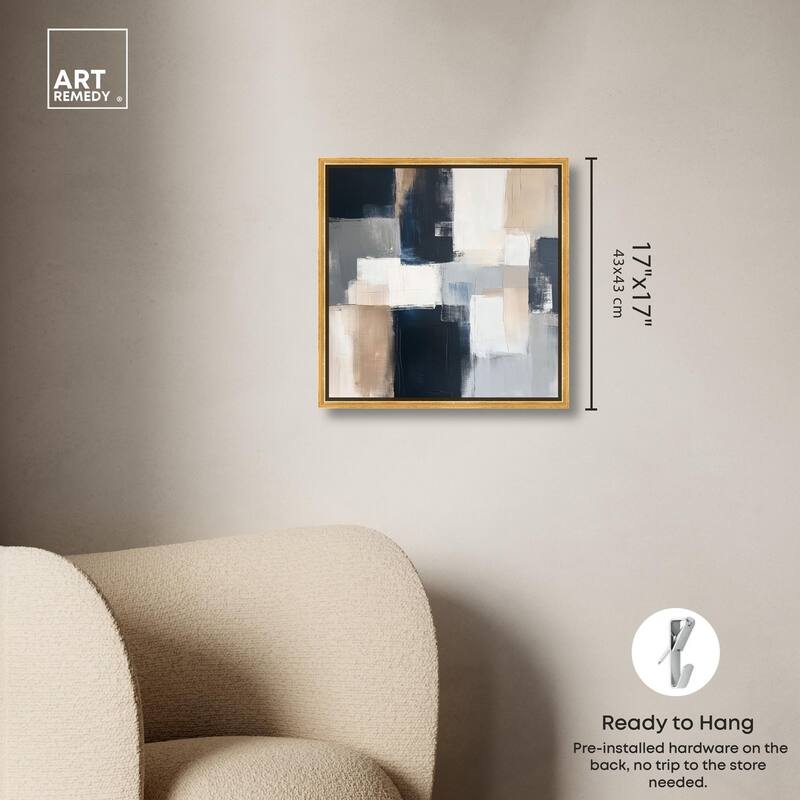 Blue and Tan Abstraction I Canvas by Art Remedy