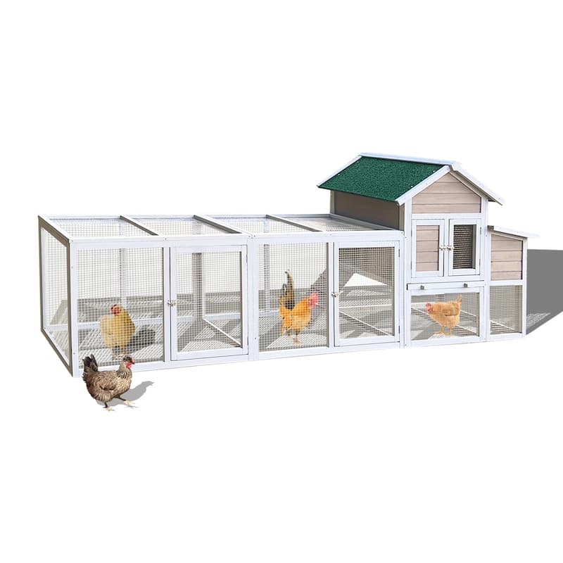 122" Large Wood Chicken Coop Hen House with Nesting Box