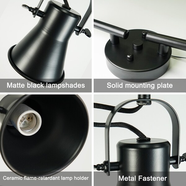 Dackettslightinc Track Lighting Fixtures Ceiling Track Light with Dimmable Adjustable Head 4 Light Size Black 48294