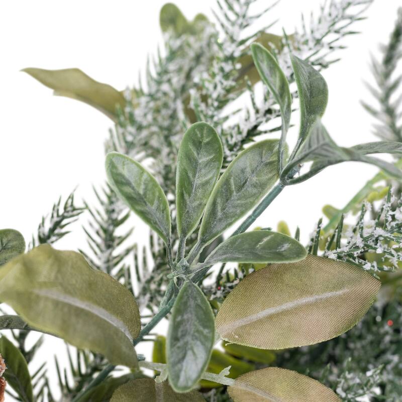 Lightly Flocked Mixed Pine and Magnolia Artificial Christmas Garland - 5.75' x 8" - Unlit