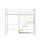 preview thumbnail 7 of 10, Twin Loft Bed with Metal Frame Storage Stairs and Built In Wardrobe Space Saving Elevated Bed