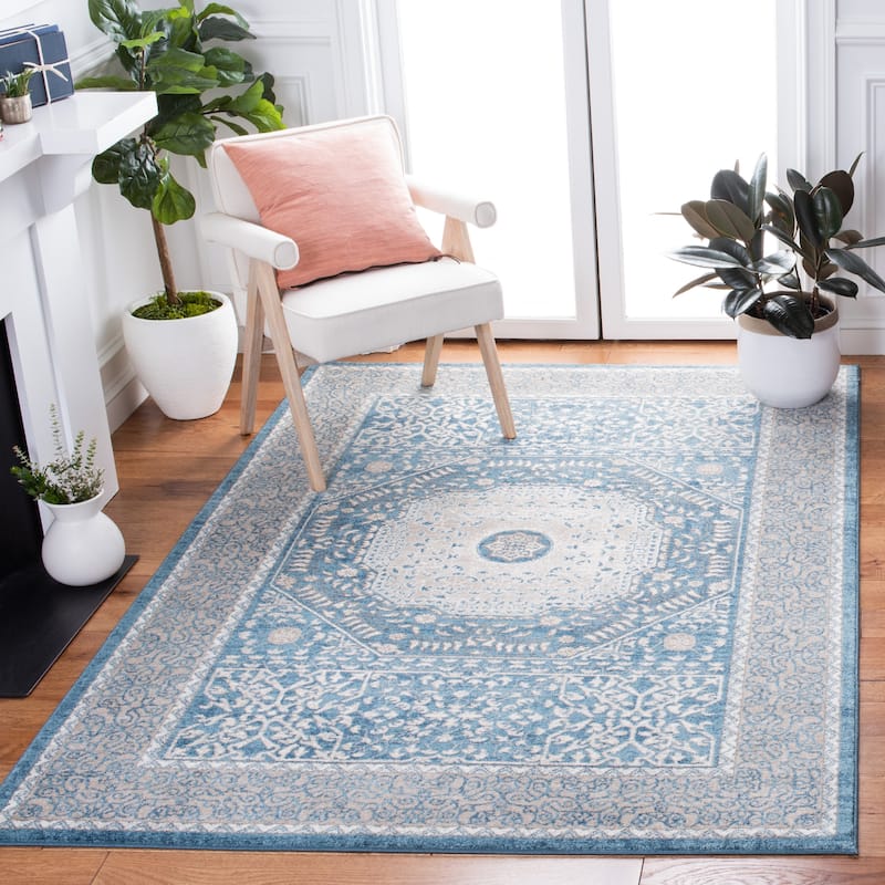 SAFAVIEH Sofia Glenna Vintage Oriental Medallion Rug - 3' x 5' - Blue/Beige