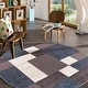 preview thumbnail 64 of 90, World Rug Gallery Modern Boxes Design Non-slip (Non-skid) Area Rug 8' Round - Blue