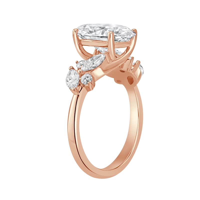 Auriya 14k Gold 5 3/5ctw Nature's Inspired Oval Diamond Engagement Ring (F-G VS)