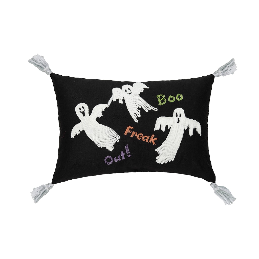 13" x 20" Boo Ghosts Embellished Halloween Throw Pillow